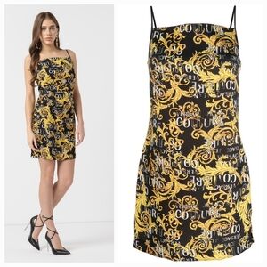 VERSACE JEANS COUTURE Black Baroque Printed Minidress Size 36IT/2 NWT